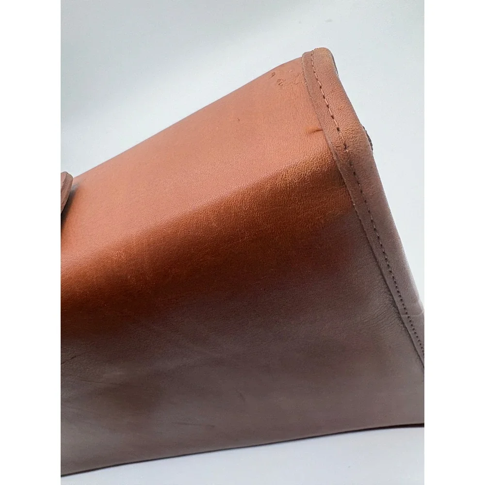 Coach Vintage Brown Leather Zip 3 Ring Portfolio Binder planner Organizer Krause